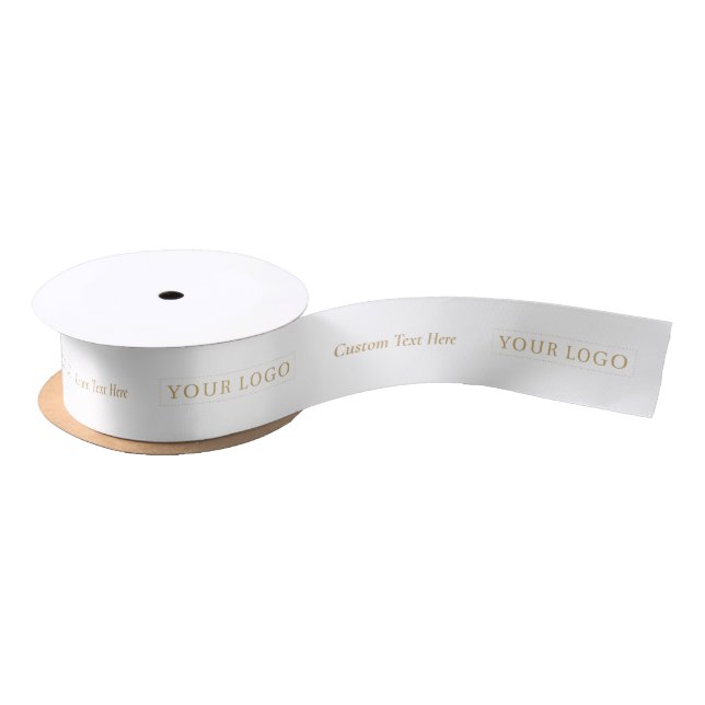 Company Logo Custom Gold Business Packaging Ribbon (Spool)