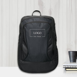 Company Logo Custom Laptop Bag - Black Backpack
