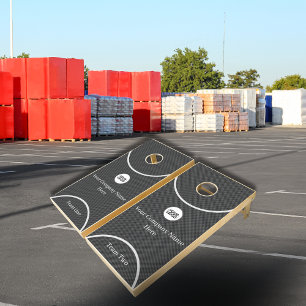 Company Logo Dark Gray Carbon Steel Bump Pattern Cornhole Set
