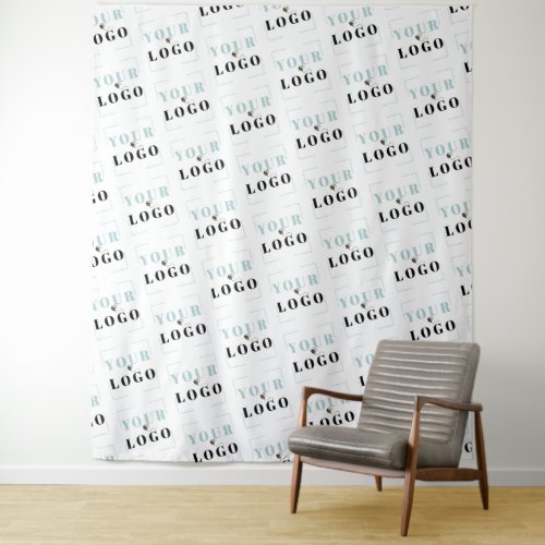 Company Logo Diagonal Step Repeat White Backdrop