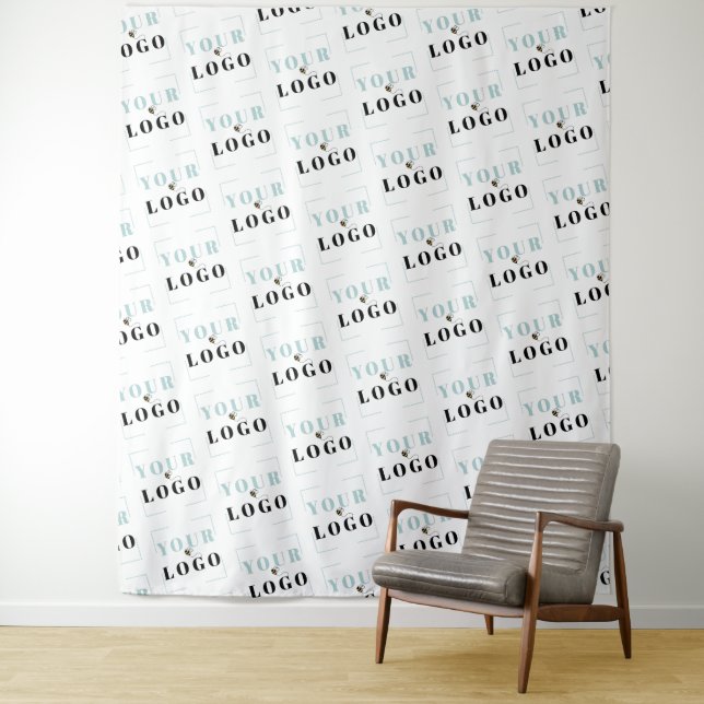Company Logo Diagonal Step Repeat White Backdrop (In Situ)