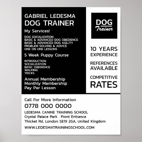 Company Logo Dog Trainer Advertising Poster