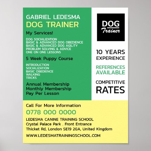 Company Logo Dog Trainer Advertising Poster