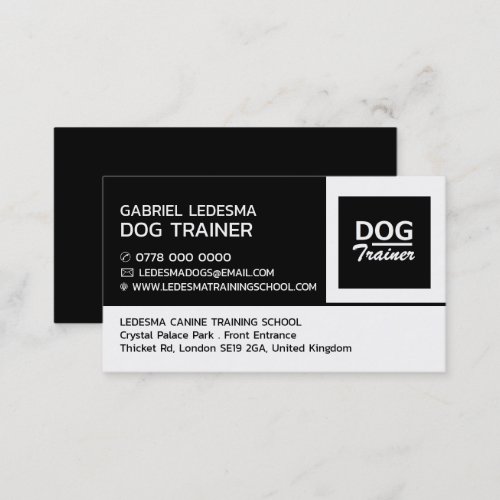 Company Logo Dog Trainer Business Card