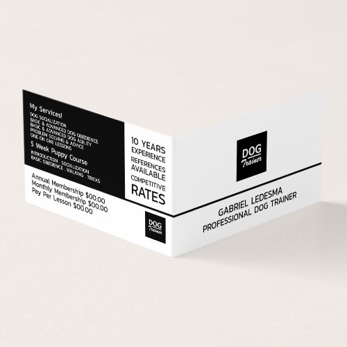 Company Logo Dog Trainer Detailed Business Card