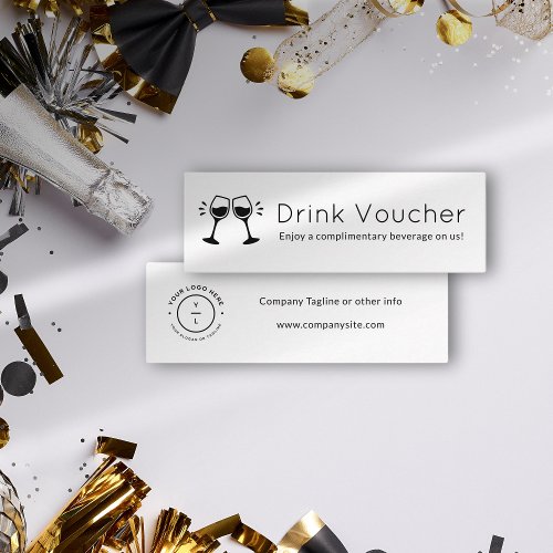 Company Logo Drink Voucher  Corporate Event Mini Business Card