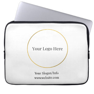 Company Logo Elegant Branded Business Template Laptop Sleeve