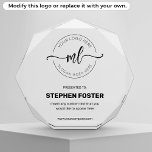 Company Logo Elegant Monogram Initials Acrylic Award<br><div class="desc">Customizable Acrylic Award: Celebrate Success with Style: Recognize achievements and showcase your brand with this elegant, customizable acrylic award! This high-quality award is perfect for employee recognition, corporate events, or any occasion where you want to make a lasting impression. Easily upload your logo or design, or modify the existing template...</div>