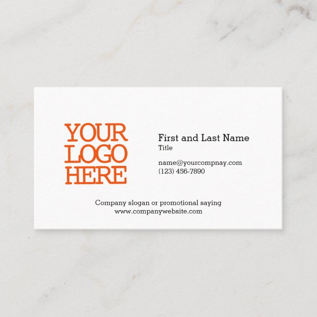 Company Logo Employee Contact Information Business Card (Front)
