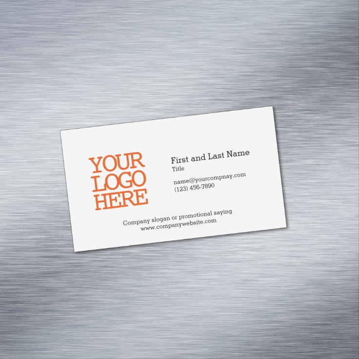 Company Logo Employee Contact Information Business Card Magnet | Zazzle