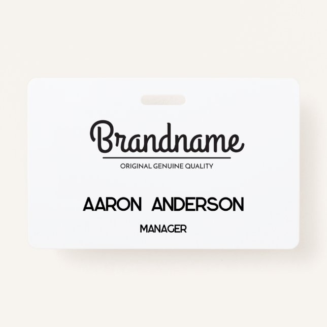 Company Logo Employee ID Badge (Front)