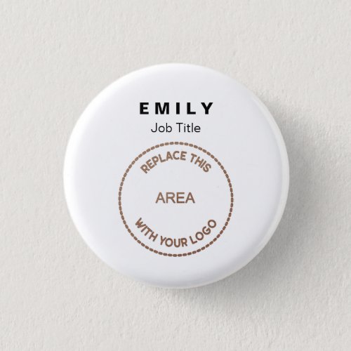 Company Logo Employee Name Job Title White Button