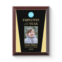 Company Logo Employee of the Year Photo Black Gold Award Plaque Company Logo Employee of the Year Photo Black Gold Award Plaque