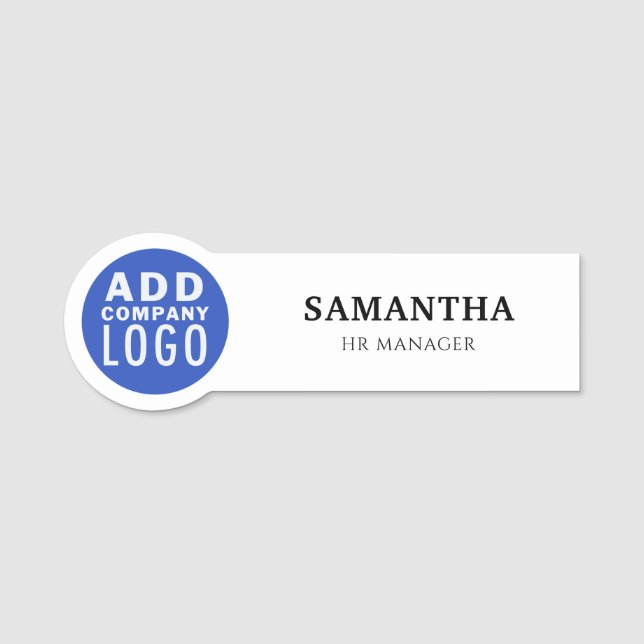 Company Logo Employee Personalized Name Tag (Front)