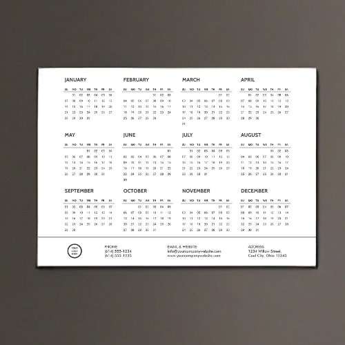 Company Logo Full Year Mini Magnetic 2024 Calendar
