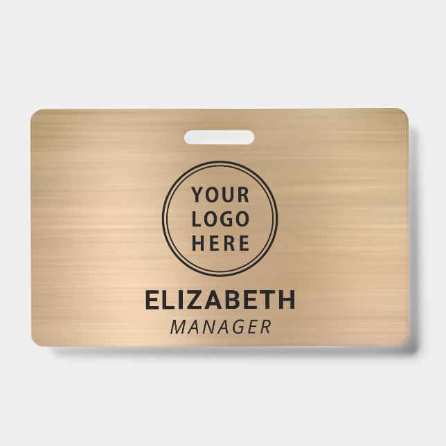 Company Logo Gold Name Badge (Front)