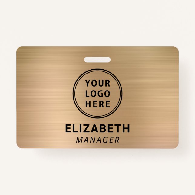 Company Logo Gold Name Badge (Front)