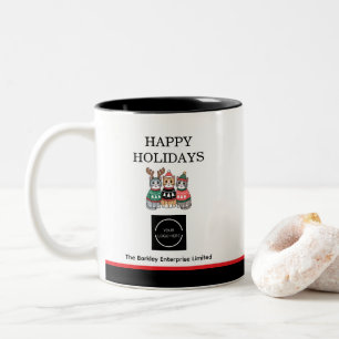 Company Logo Happy Holidays Two-Tone Coffee Mug