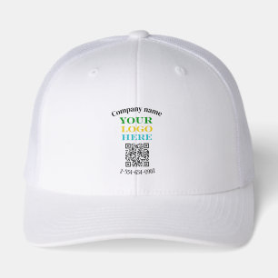 Company Logo Hat: Custom QR Code & Name