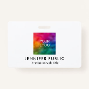 Company Logo Here QR Code Template Name And Title Badge