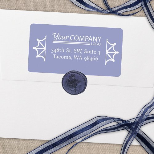 Company Logo Holiday Light Blue Return Address Label
