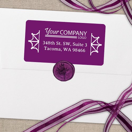 Company Logo Holiday Violet Return Address Label