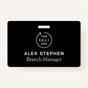 Company Logo ID Employee Staff Minimalist Black Badge