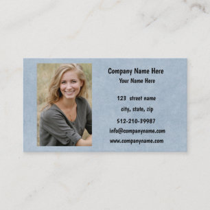 Company Logo & Information   Blue Background on  Business Card