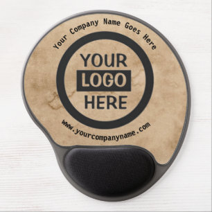 Company Logo & Information Brown Background on Gel Mouse Pad