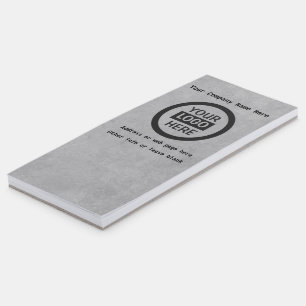 Company Logo & Information   Gray Background on  Magnetic Notepad