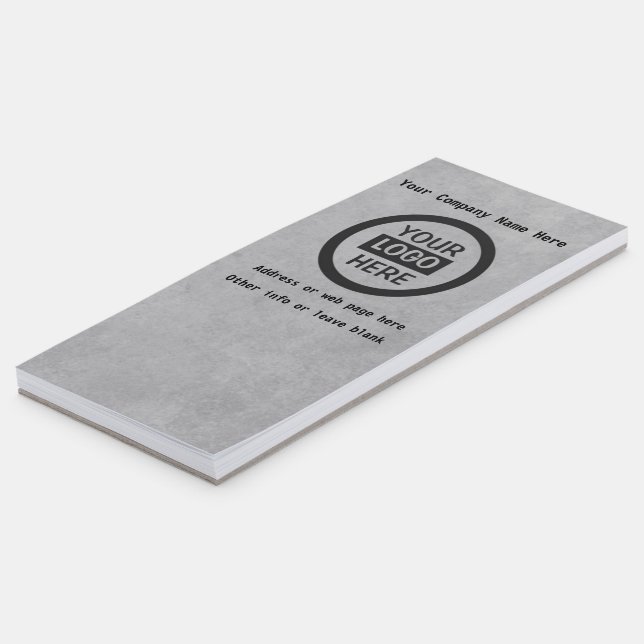 Company Logo & Information | Gray Background on  Magnetic Notepad (Angled)