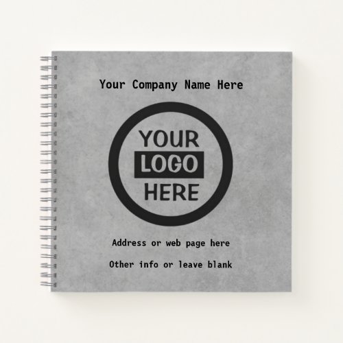Company Logo  Information  Gray Background on  Notebook