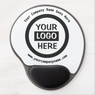 Company Logo & Information on White Background Gel Mouse Pad