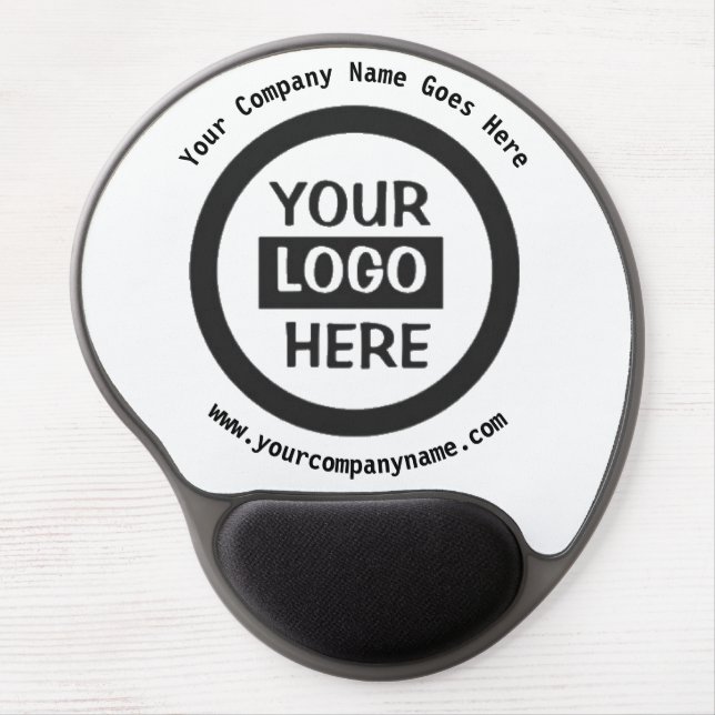 Company Logo & Information on White Background Gel Mouse Pad (Front)