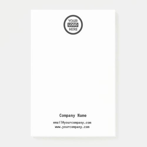 Company Logo  Information  White Background on  Post_it Notes