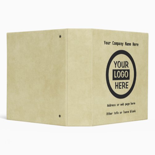 Company Logo  Information  Yellow Background on  3 Ring Binder