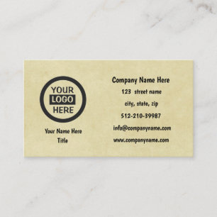 Company Logo & Information   Yellow Background on  Business Card