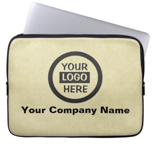 Company Logo  Information  Yellow Background on  Laptop Sleeve