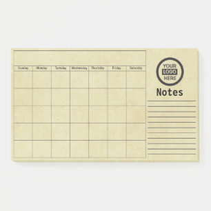 Company Logo & Information   Yellow Background on  Post-it Notes