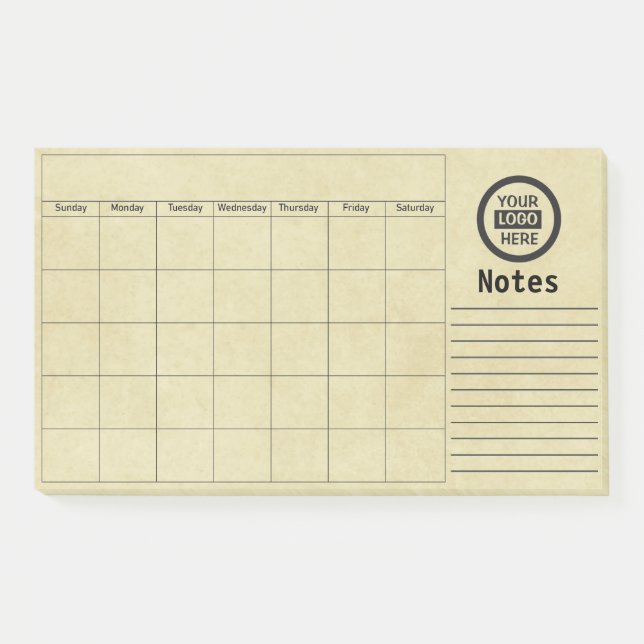 Company Logo & Information | Yellow Background on  Post-it Notes (Front)