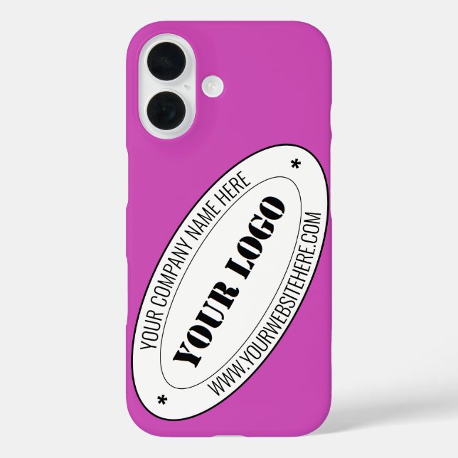 Company Logo iPhone Case Example with Custom Text (Back)