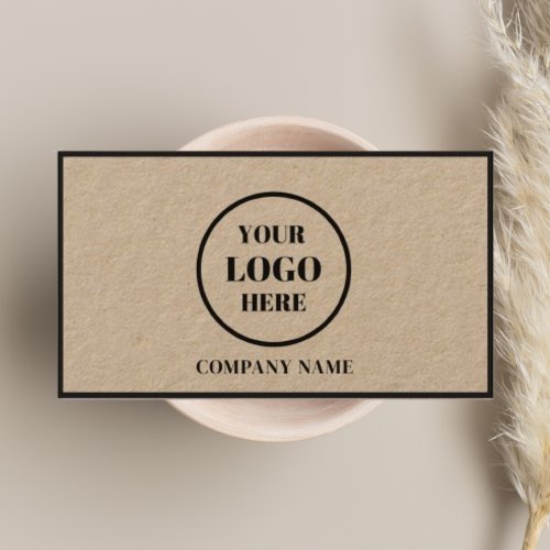 Company Logo l Modern Clean Rustic Black Script Business Card