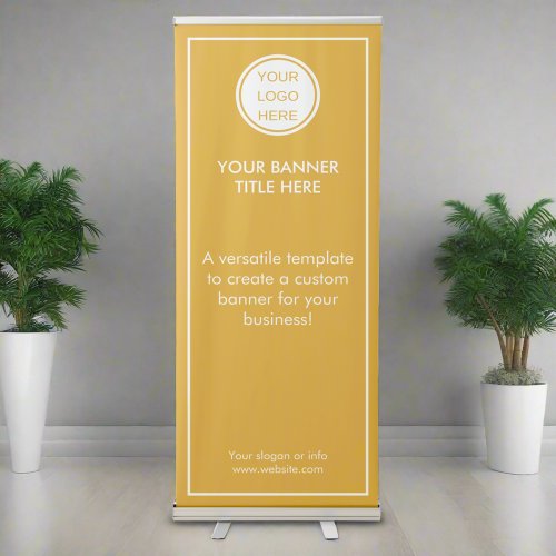 Company Logo l Modern Stylish Yellow  White Text Retractable Banner