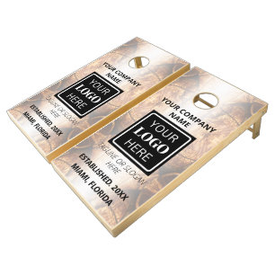 Company Logo Lighted Wood Business Branded Cornhol Cornhole Set