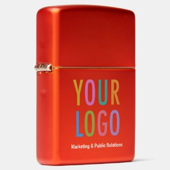 Company Logo Lighter Zippo® Classic Metallic Red by MISOOK at Zazzle