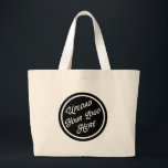 Company Logo Marketing Swag Large Tote Bag<br><div class="desc">Customize by uploading your own logo in square or circular format.</div>