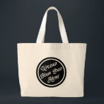 Company Logo Marketing Swag Large Tote Bag<br><div class="desc">Customize by uploading your own logo in square or circular format.</div>