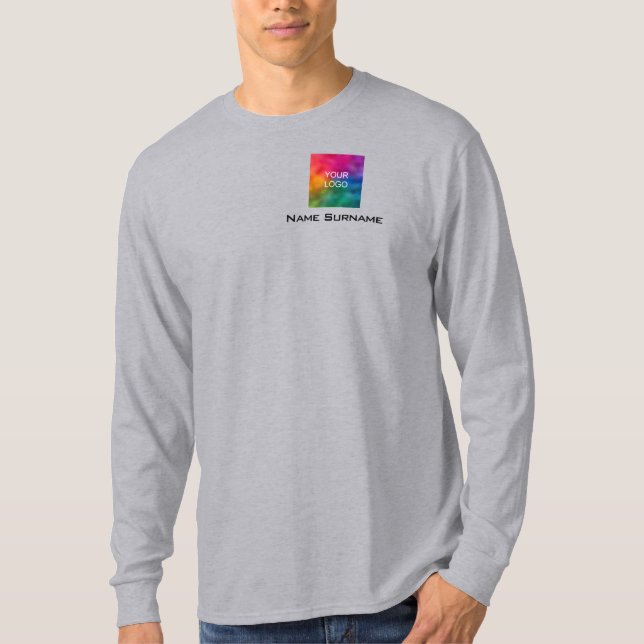 Company Logo Mens Long Sleeve Employee Staff T-Shirt (Front)