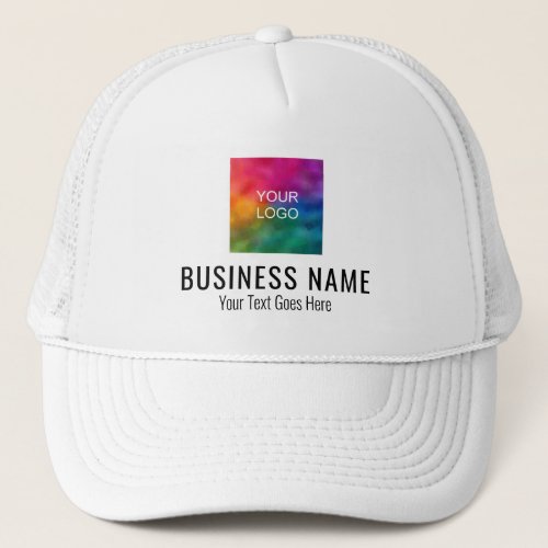 Company Logo Mens  Womens White Baseball Trucker Hat