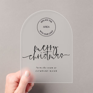 Company Logo Merry Christmas Acrylic Greetings Acrylic Invitations
